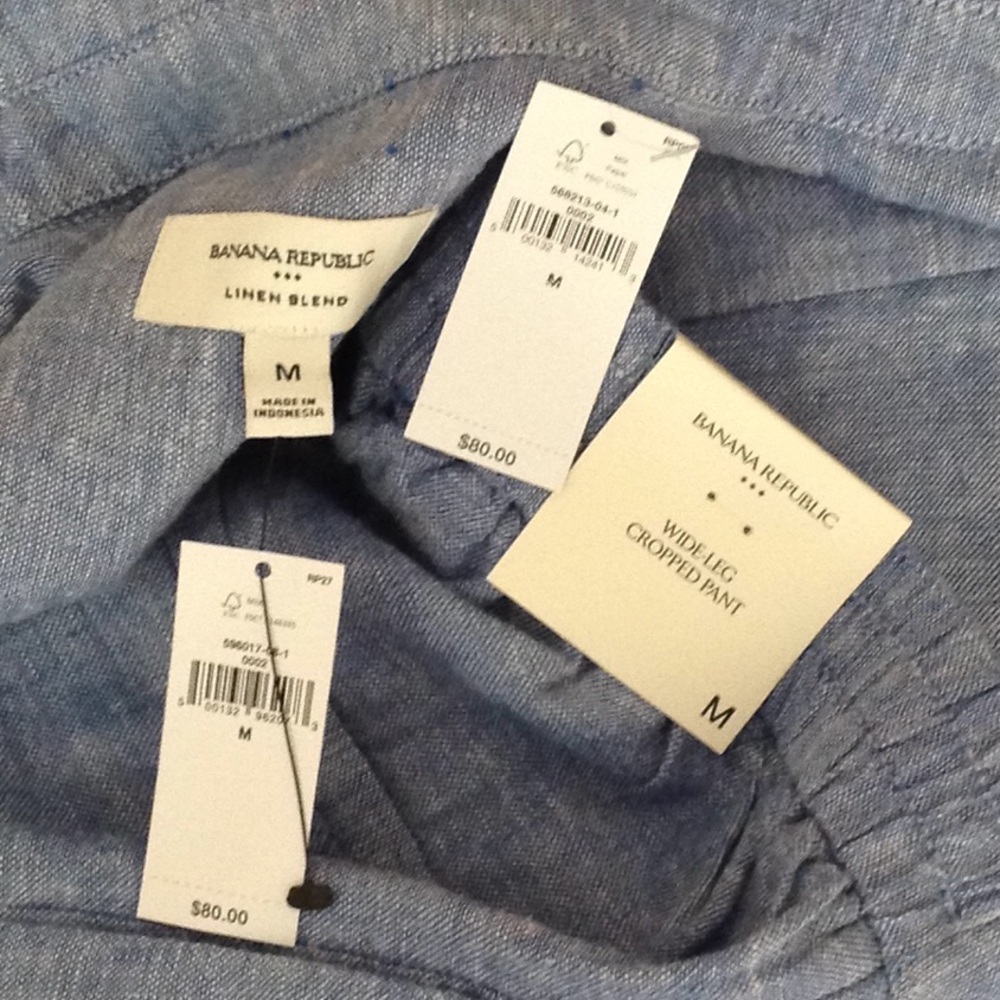 💎⭕️💎 Banana Republic - Shirt & Cropped Pants Set - Picture 8 of 9